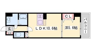 手柄駅 徒歩10分 7階の物件間取画像